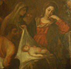 Particolare di una delle tele posta all'interno della chiesa di Santa Maria del Principio