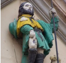 Statua di San Rocco posta sul prospetto principale della chiesa omonima - Grumo Appula (Ba)